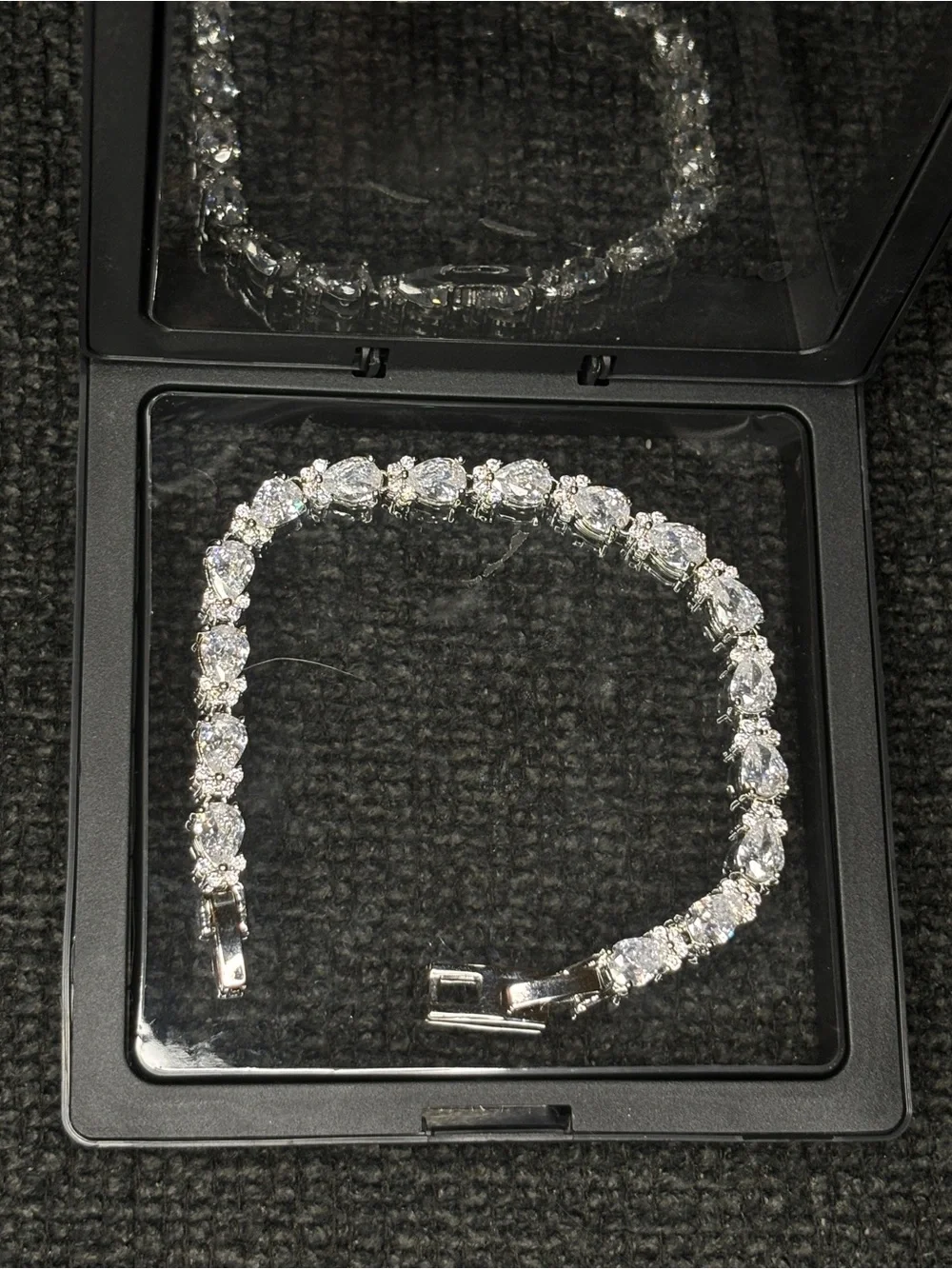Elegant Silver Tennis Bracelet with Clear Cubic Zirconia - Women's Jewelry